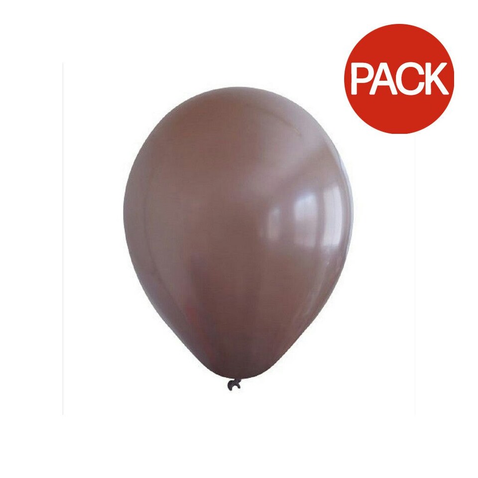Kalisan Latex Retro Balloons (Pack of 100) - Chocolate Brown - One Size