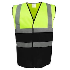 Yoko Unisex Adult Two Tone Hi-Vis Vest - Yellow/Black - L