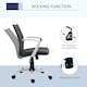 image 5 of Vinsetto Home Office Linen Chair Swivel Computer Chair, Dark Grey