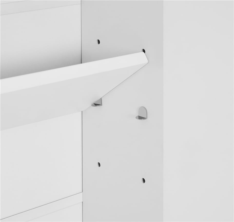 image 1 of Yaheetech 2-Tier Wall-Mounted Cabinet with Adjustable Shelves and Mirrored Doors | White | 1