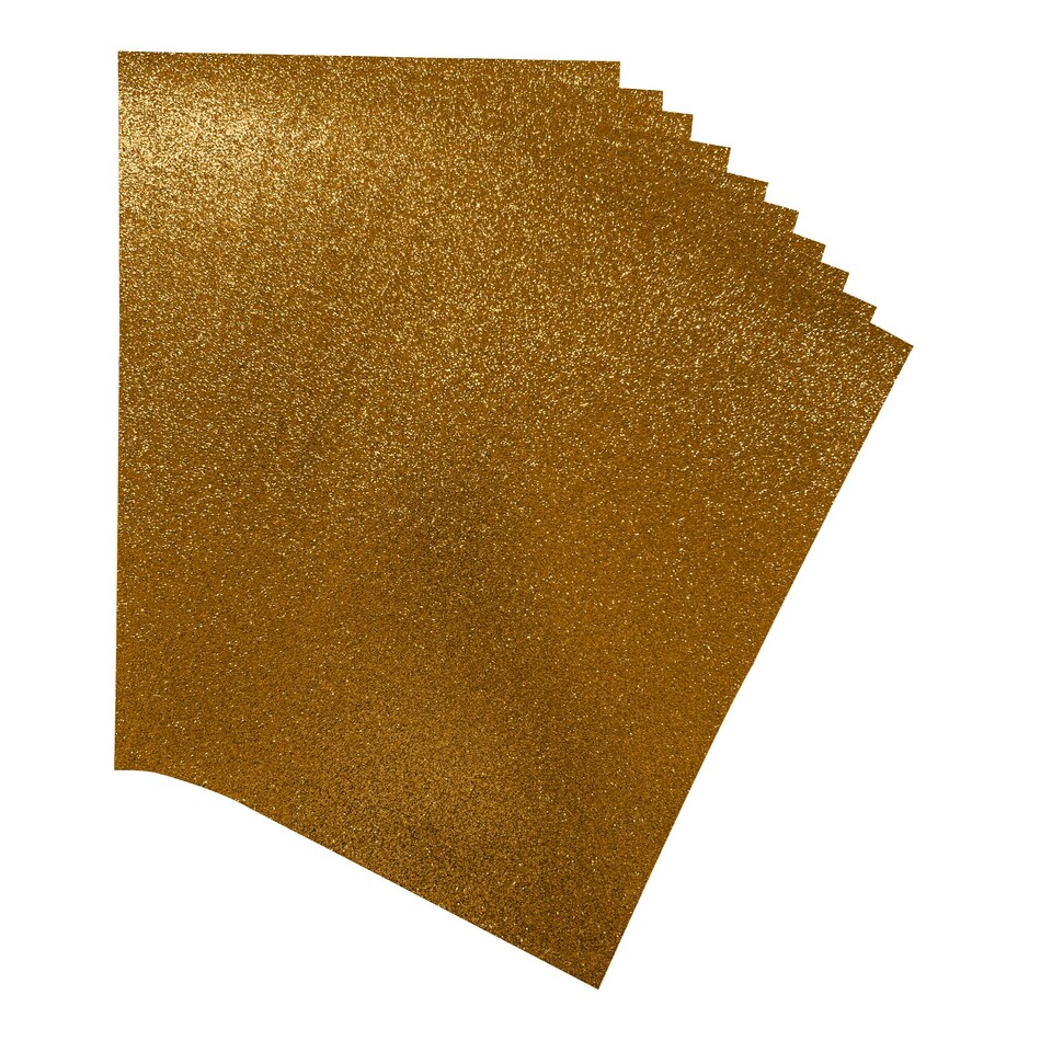 image 1 of Pack of 10 A4 Coloured Glitter Card 230gsm Sheets | Orange | Orange | A4 | 1