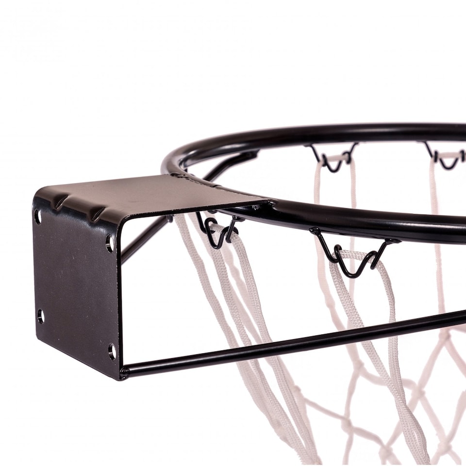 image 1 of Heavy Duty Wall Mounted Full Size Black Basketball Hoop Rim and Net