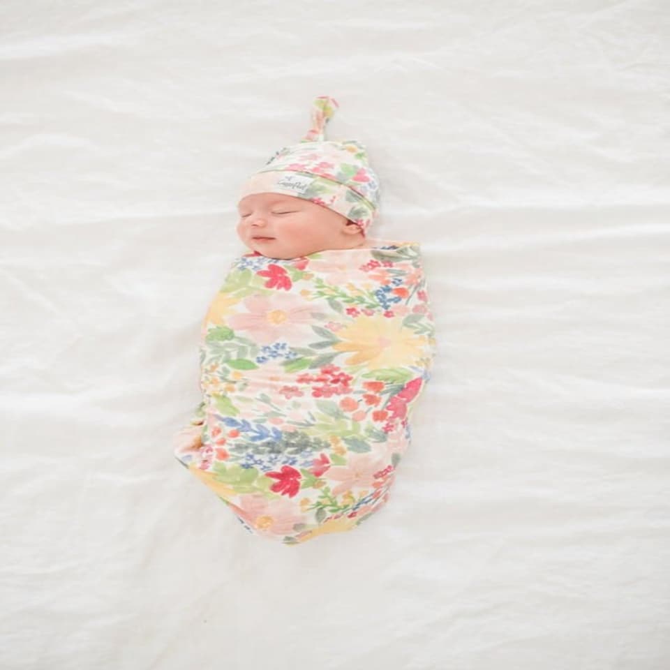 image 1 of Copper Pearl Knitted Swaddle Blanket Lark