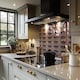 image 2 of Navy & Pink Geometric Shells Splash Back | White