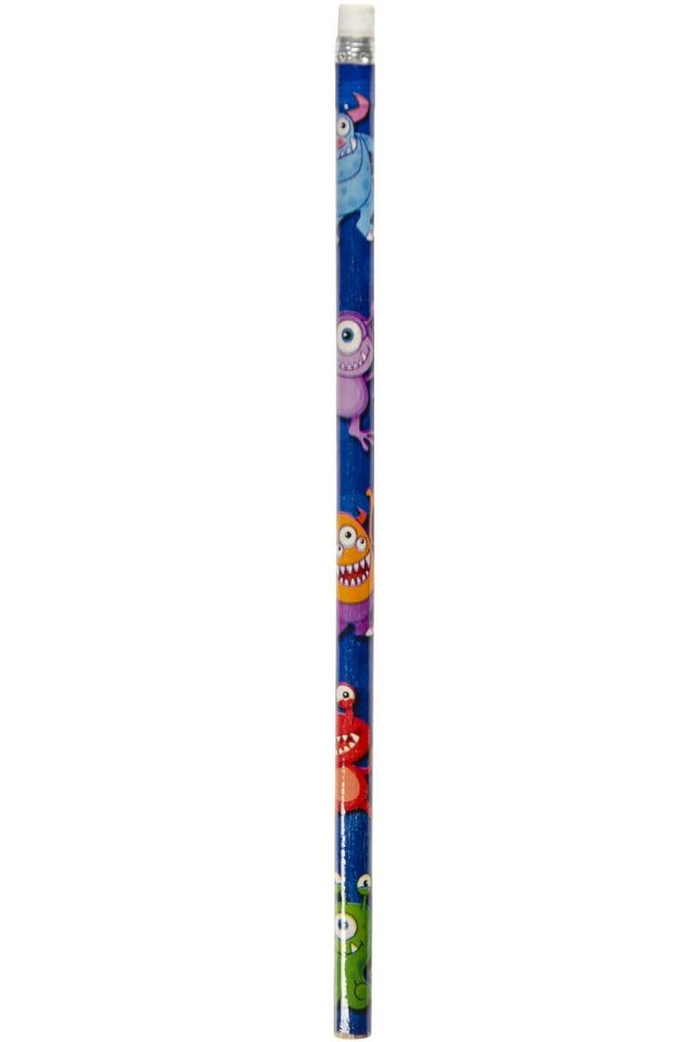 image 1 of Pack of 12 Monster Design Pencils with Eraser