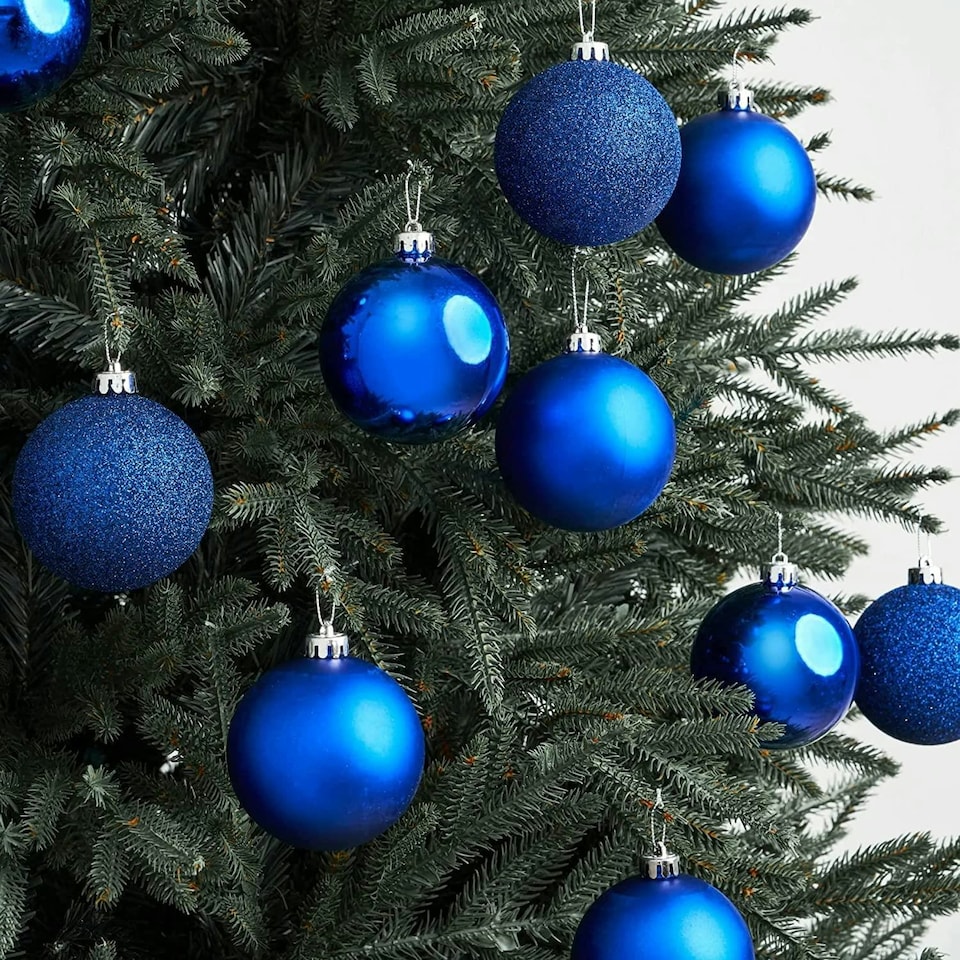 image 1 of 50mm/18Pcs Christmas Baubles Shatterproof Blue,Tree Decorations