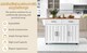 image 9 of VILUXE Mobile Kitchen Island with Foldable Worktop, 2 Drawers, Adjustable Shelves, Towel Rail, Wheels and Solid Wood Feet, White and Natural