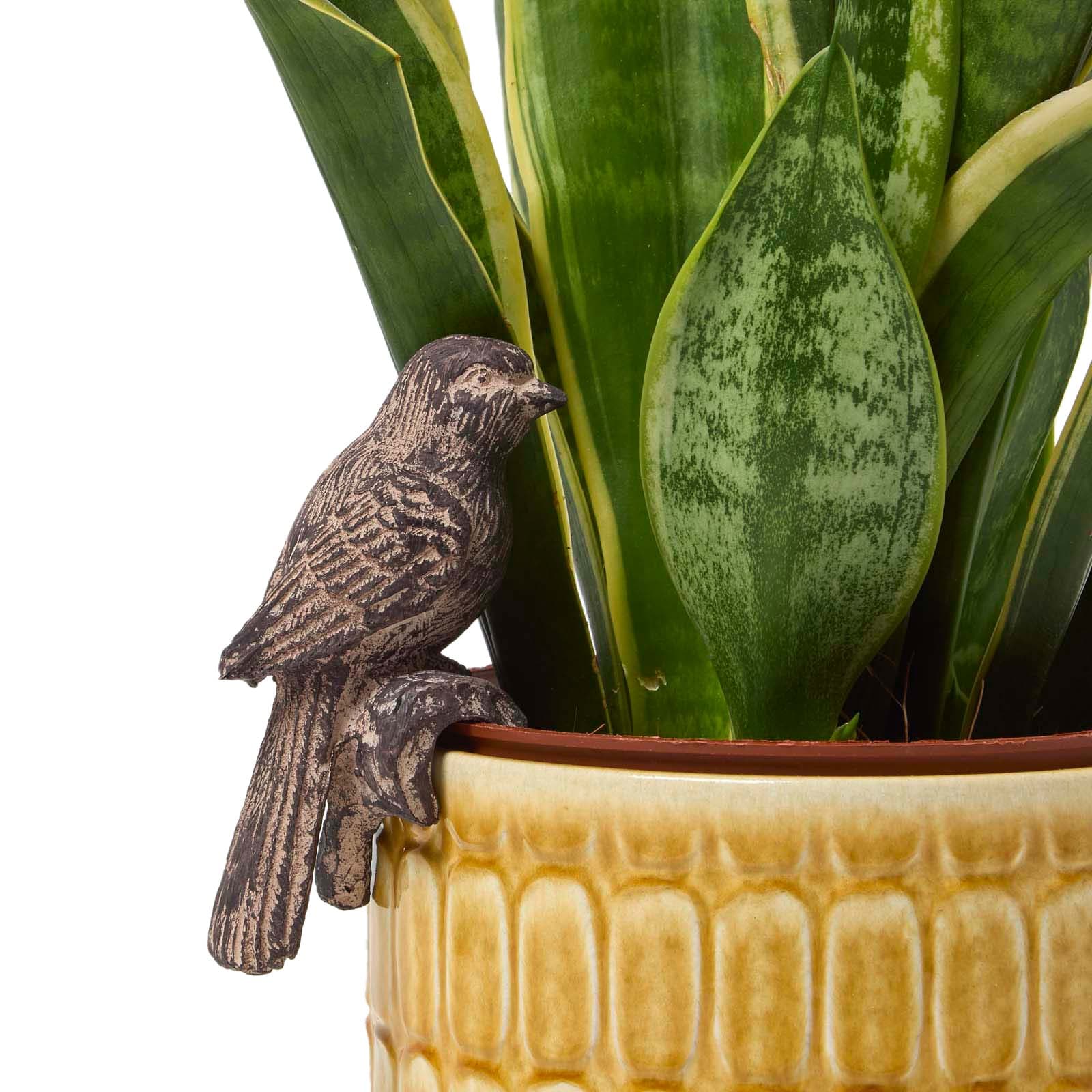 Homescapes Bird Pot Hanger Decoration in Grey