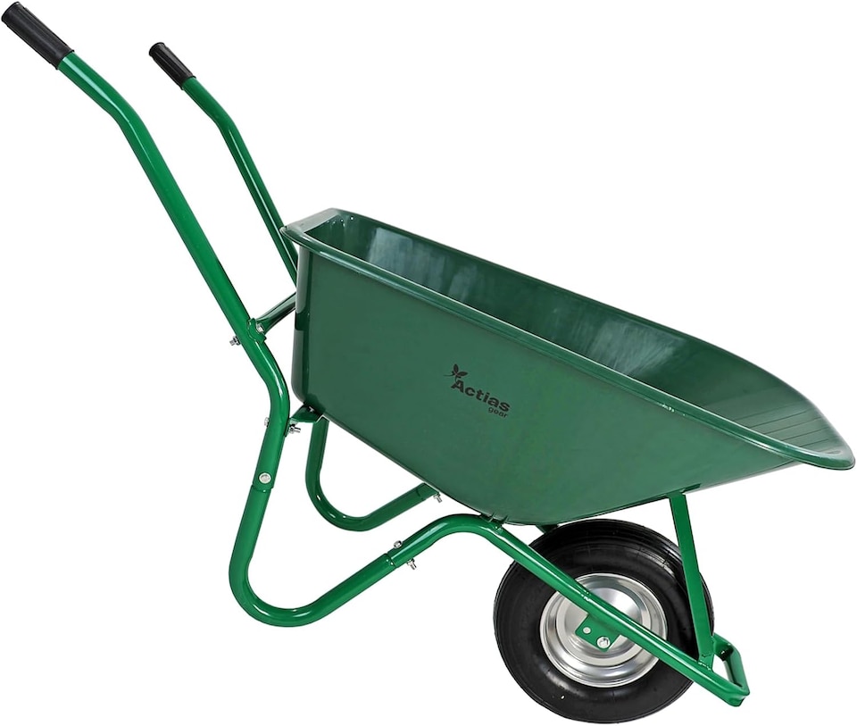 image 1 of Actiasgear – Large 85L Wheelbarrow Plastic Home Garden Stable Building Pneumatic