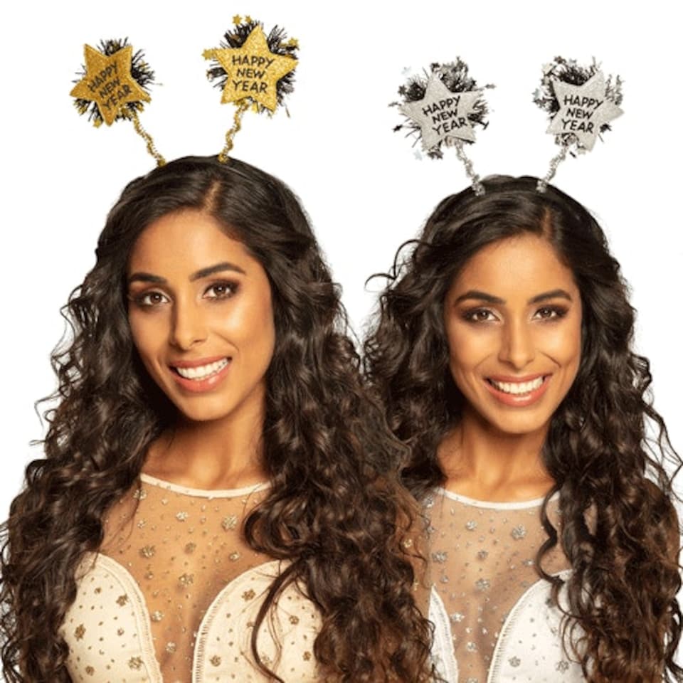 image 1 of Assorted Happy New Year Sparkling Tiara Headband Fancy Dress