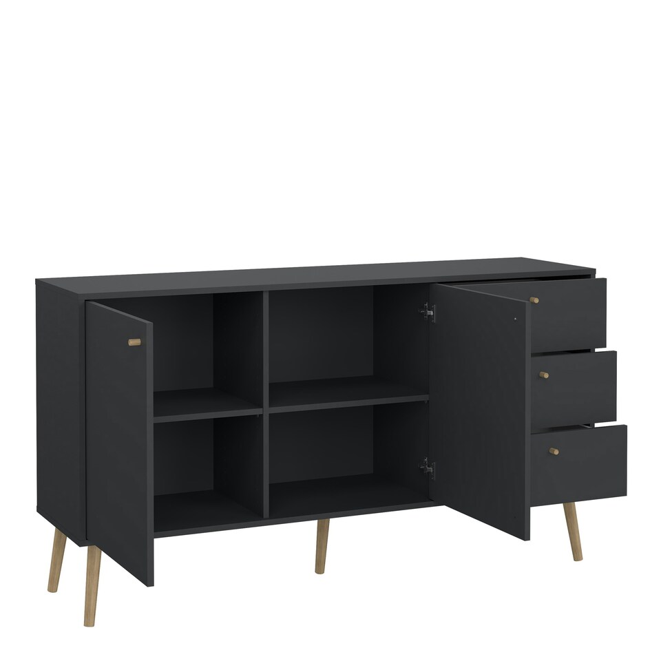 image 1 of Cumbria Sideboard 2 Doors + 3 Drawers Dark Grey