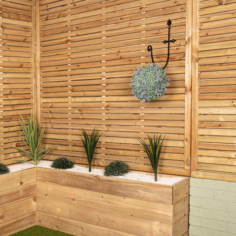 image 1 of Tom Chambers Heavy Duty Handcrafted Metal 38cm Black Wall Bracket Hook For Garden Hanging Basket Bird Feeder | Black | Black