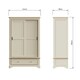 image 8 of Faire 120cm Sliding Combination Wardrobe in Putty with Oak Top Grey