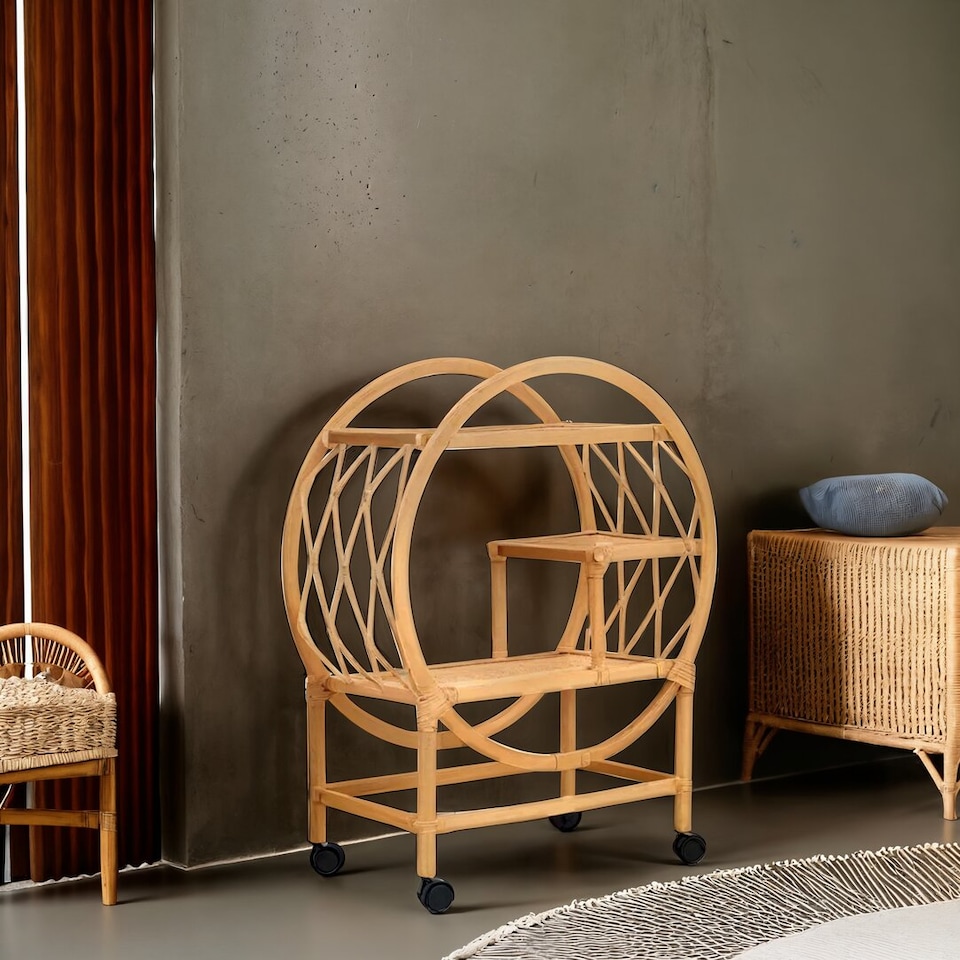image 1 of Mataram Rattan Bar Trolley