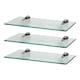 image 2 of Harbour Housewares Floating Glass Wall Shelves - 40cm - Pack of 3 | Clear | Clear