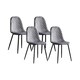image 1 of Alivio Set of 4 Velvet Dining Chairs Fabric Upholstered seat (Grey)