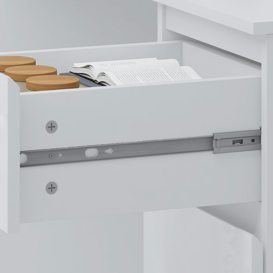 image 1 of FWStyle Stora 3 Drawer Dressing Table - White Gloss Front White