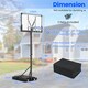 image 2 of COSTWAY Basketball Hoop 4.1-10 FT Adjustable Backboard System Black | Standard