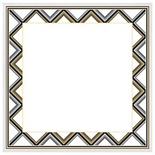 Art deco patterned border (Picture Frame) White | S