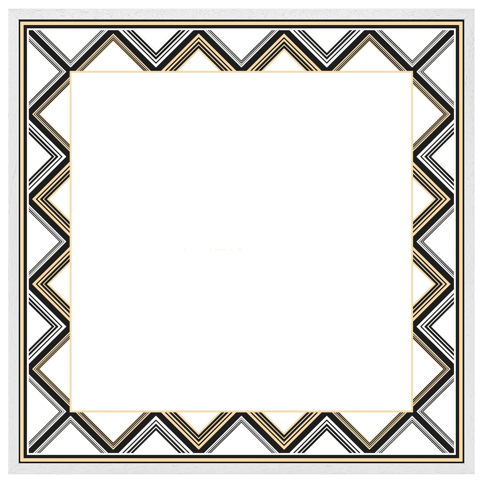 image 1 of Art deco patterned border (Picture Frame) White | S