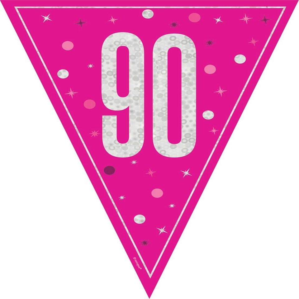 GLITTER PINK 90 FOILAG BANNER-9FT - UNIQUE N/A