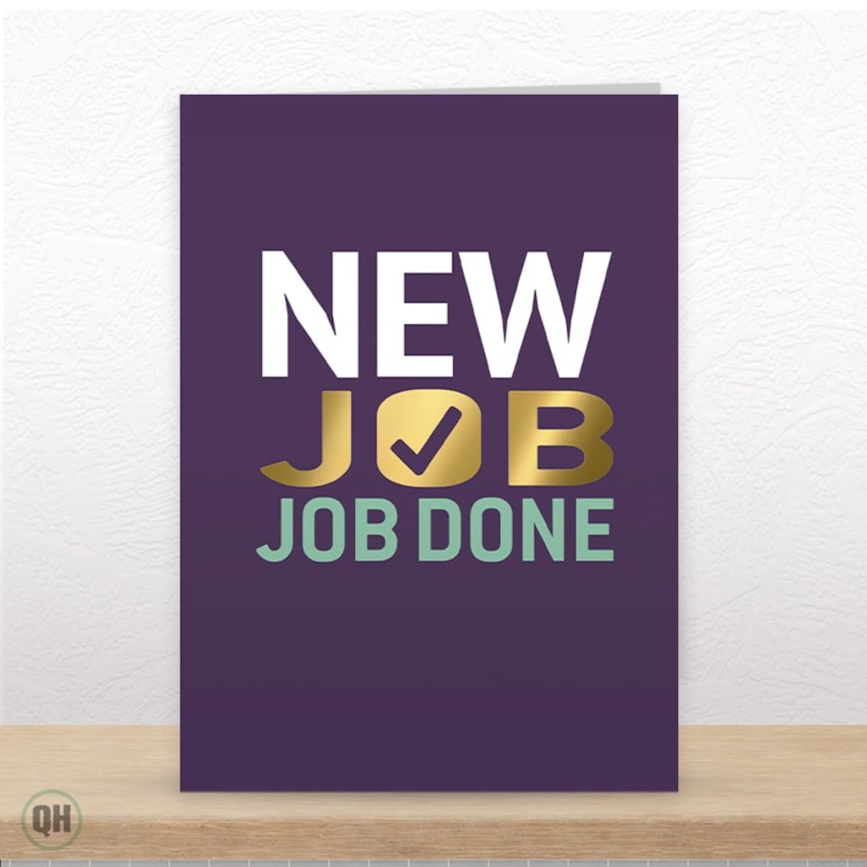 image 1 of NEW JOB JOB DONE - Gold Foil New Job Card