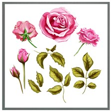Roses & leaves (Picutre Frame) Grey | M