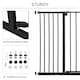 image 2 of PawHut Pressure Fitted Pet Dog Safety Gate Metal Fence, Black