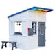 image 1 of Teamson Kids Wooden Playhouse Wendy House with Rainbow Shade, Kitchen, Flower Box & Bench, White