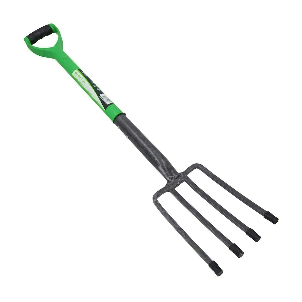 image 1 of Garden Gardening Border Fork + Digging Spade Carbon Steel Blades 2pc Set