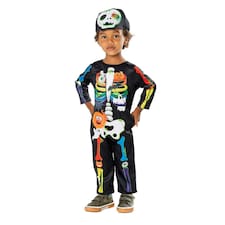 Bristol Novelty Childrens/Kids Rainbow Skeleton Costume - Black - 3-4 Years 3