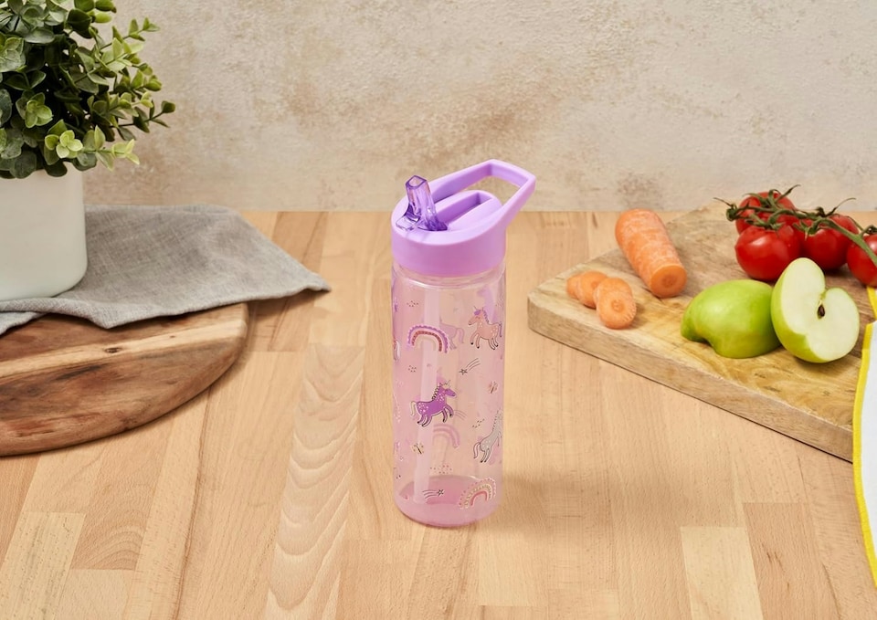 image 1 of Tiny To Tots Unicorn Lunch Bag, 3 Pack Nested Boxes & Flip Top Straw Sipper 500ml