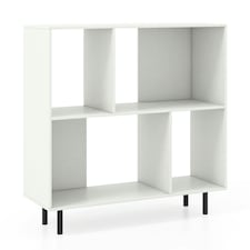 COSTWAY Open Shelf Bookcase Cube Bookshelf White White