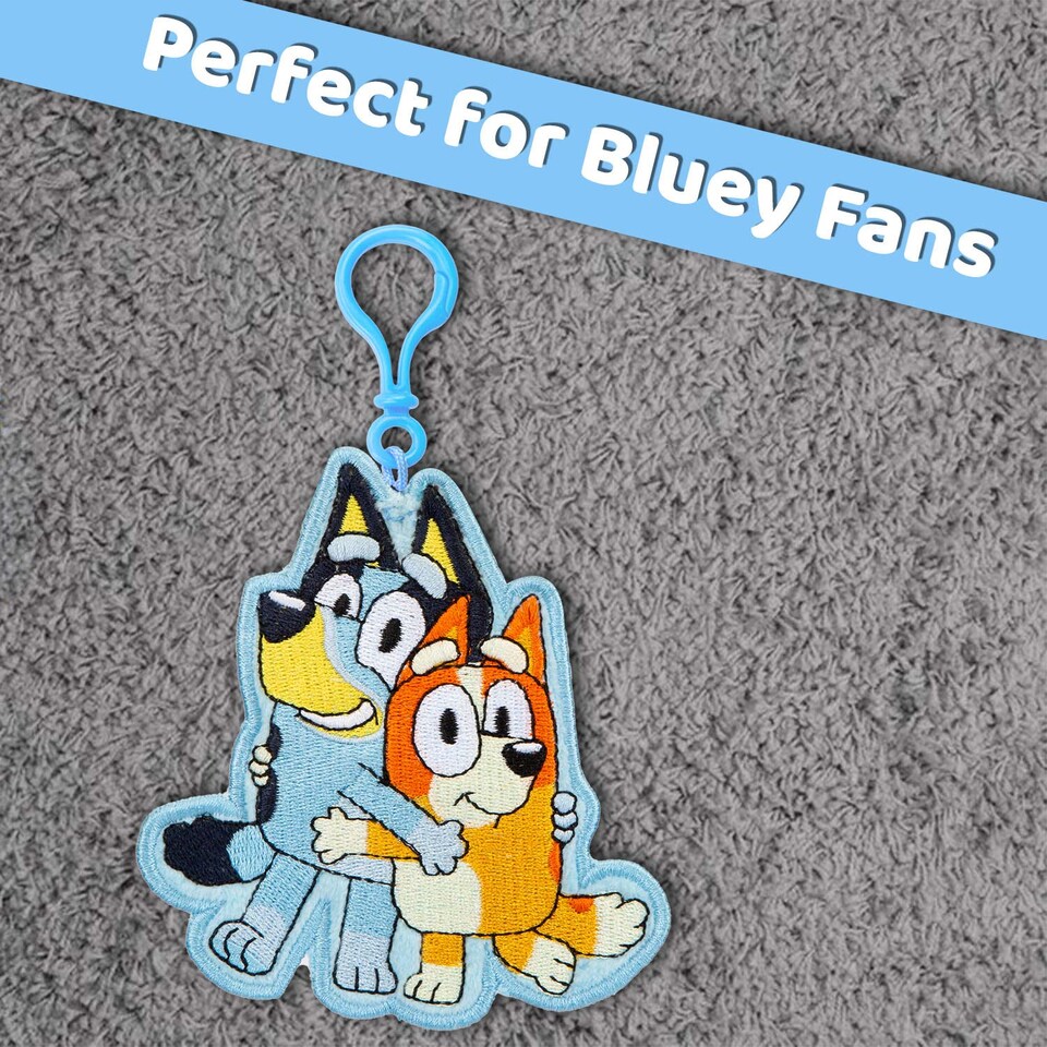 image 1 of PMS Bluey Embroidered Plush Bag Clip, 10cm - Children's Accessory