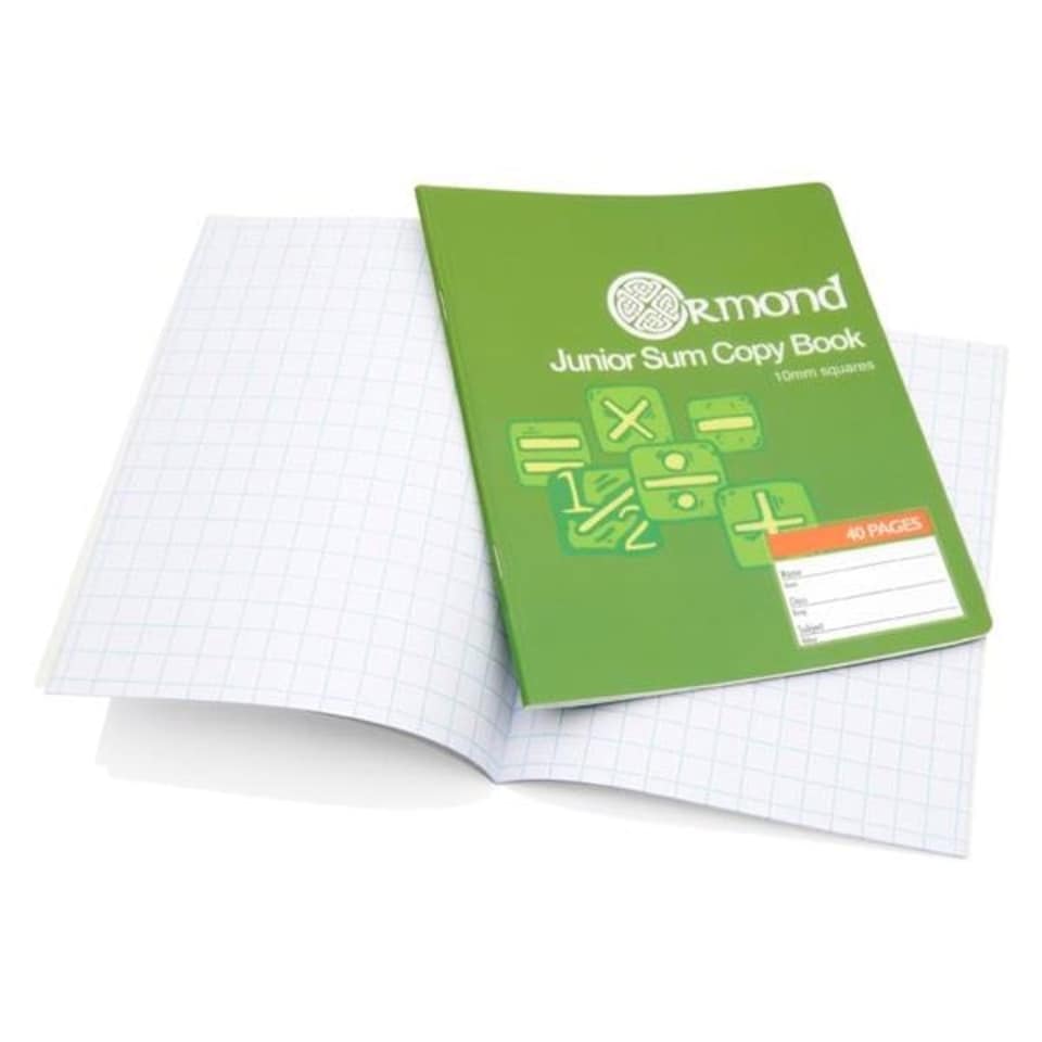 image 1 of 40 Pages 10mm Squares Junior Sum Copy Book by Ormond