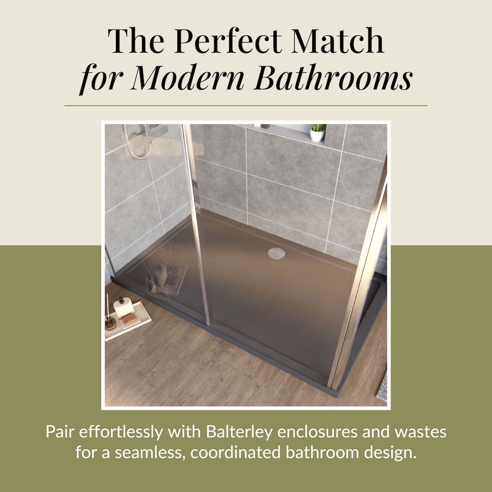 image 1 of Balterley Premium Rectangular Shower Tray | Grey | Grey Slate | 1