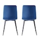 image 6 of Dining Chairs Velvet Fabric Lexi Set of 4 Blue by MCC