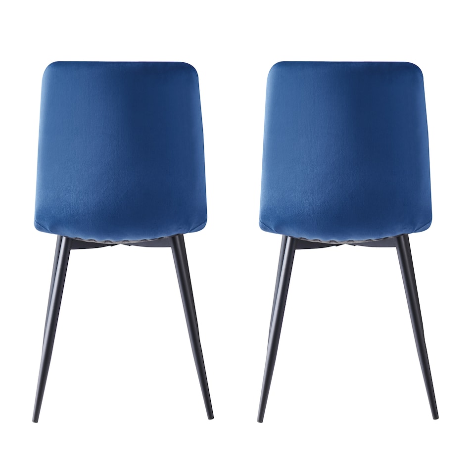 image 1 of Dining Chairs Velvet Fabric Lexi Set of 4 Blue by MCC