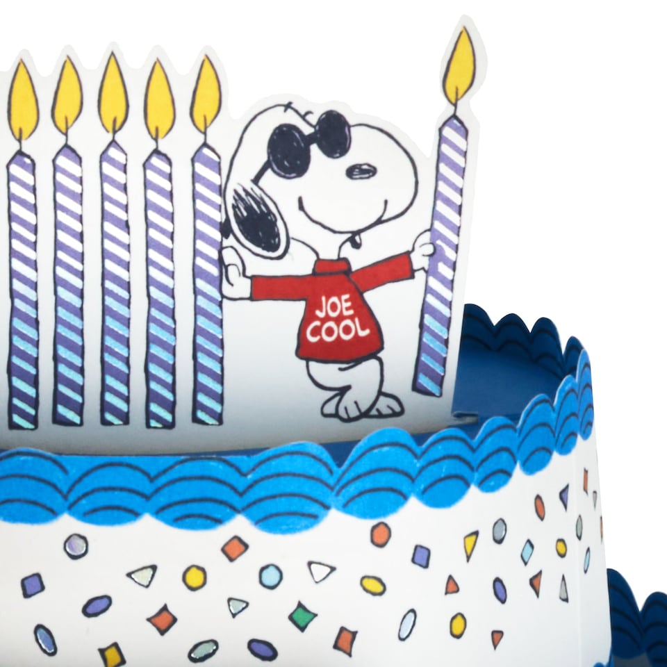 image 1 of Hallmark Paper Wonder Birthday Card - 3D Pop-Up Peanuts Snoopy Joe Cool Design