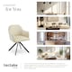 image 7 of Lounge Armchair Living Room Accent Chair 360 Swivel Slim Steel Legs Velvet Fabric  - Set of 2 Cream | Cream/Black