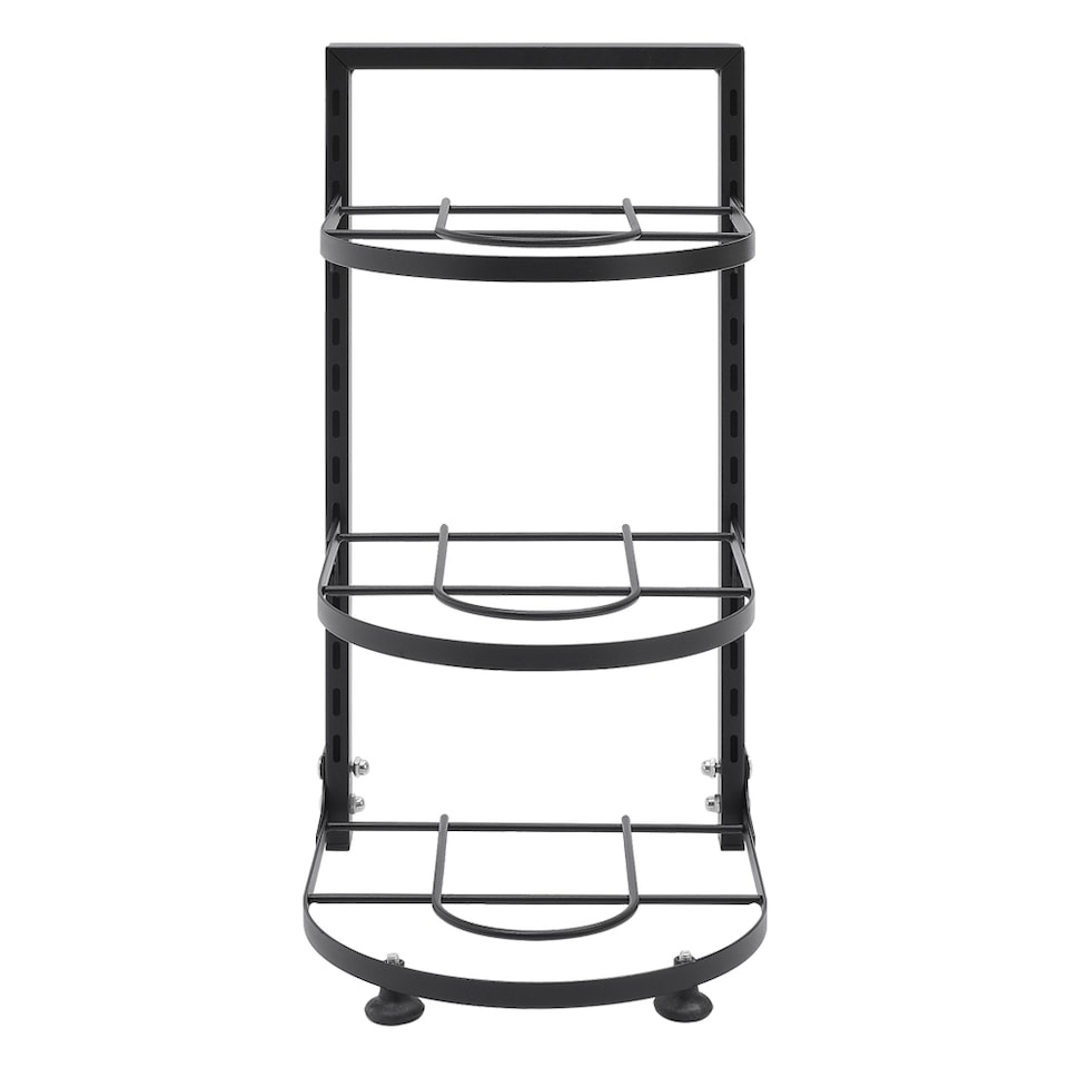 image 1 of Living and Home 3-Tier Adjustable Kitchen Organiser Rack for Pot Pan | Black | 3 Tier