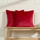 image 3 of OHS 2 x Soft Plain Matte Velvet Cushion Covers, 45x45cm - Red