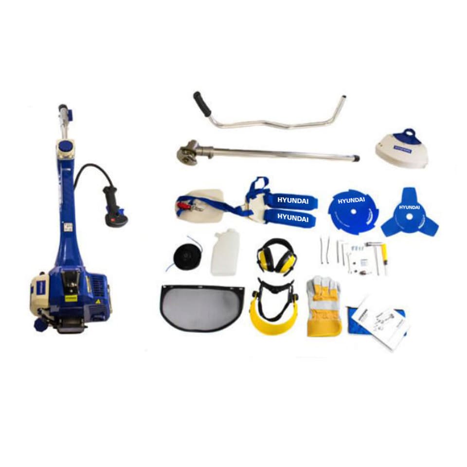 image 1 of Hyundai 50.8cc Petrol Grass Trimmer Brushcutter Strimmer Cow Horn Handlles 45cm Cutting Width HYBC5080AV
