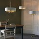 image 3 of Highclere Single Shade Pendant Ceiling Lamp, Antique Brass Plate, Vintage White Fabric
