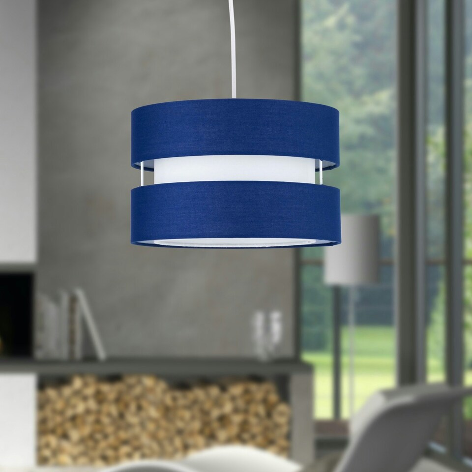image 1 of Benni - Navy Blue 26cm Pendant Shade Blue