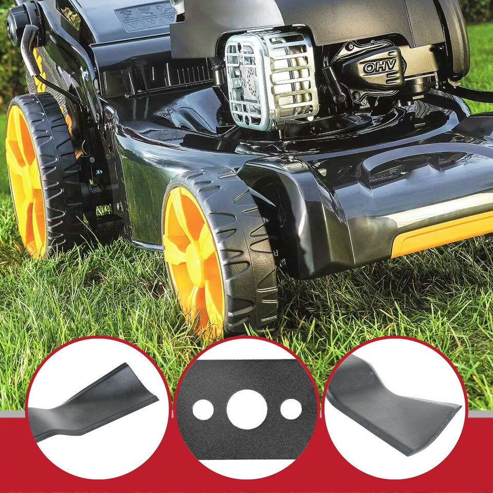 image 1 of SPARES2GO Blade for McCulloch M3540 M40 MT3540S Lawnmower Metal Combi Grass Cutter (40cm)
