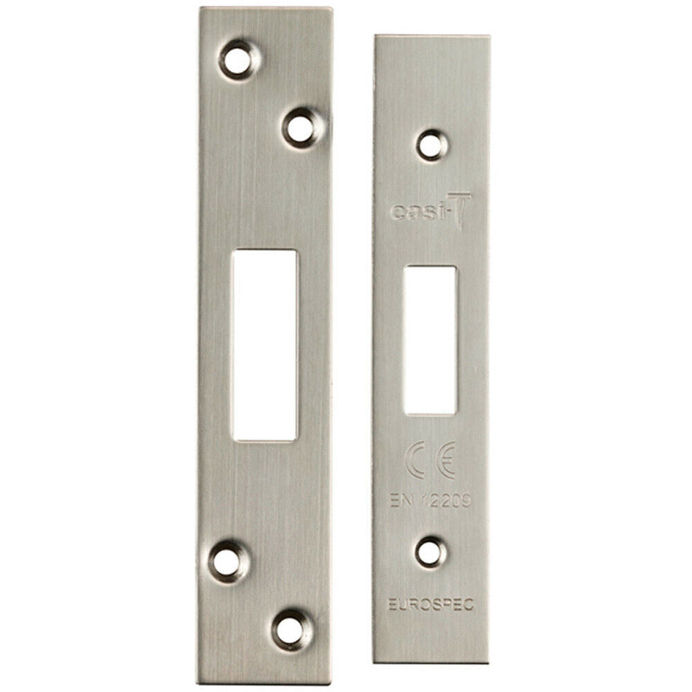 Loops Forend Strike & Fixing Pack Suitable for Deadlocks Satin Stainless Steel in Metallics