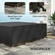image 4 of Outsunny Large Garden Set Square Cover Outdoor Furniture Waterproof Resist Fade Black | Black