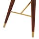 image 4 of Interiors by Premier Walnut Wood Console Table with Leather Trim, Modern Retro Entryway Table with Brass Accents, Console Table Gold