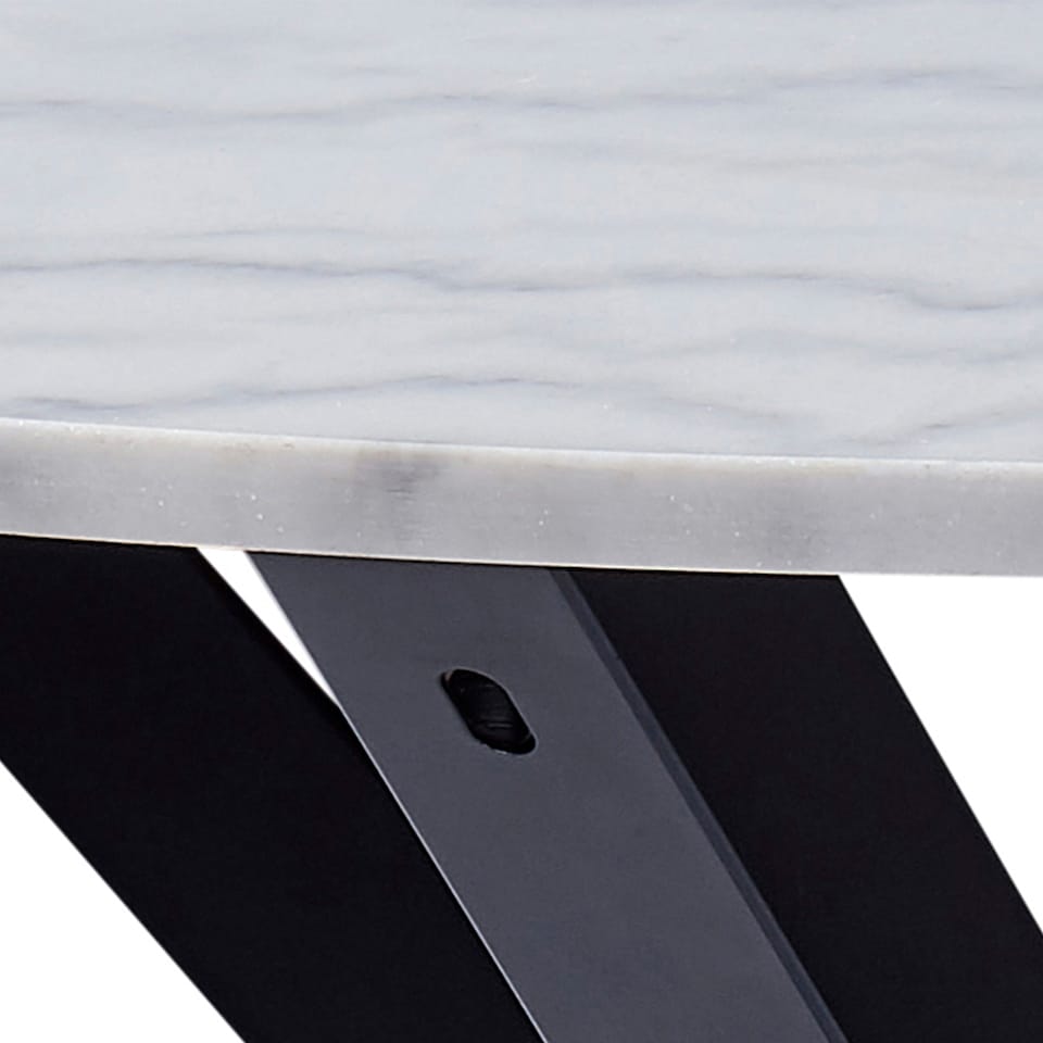 image 1 of Heaven Round Dining Table with White Polished Marble Top